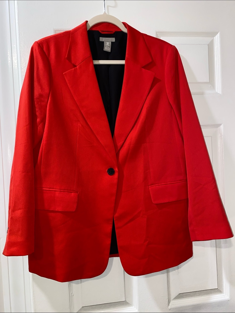 H&M Red Women's Single-Button Blazer Jacket